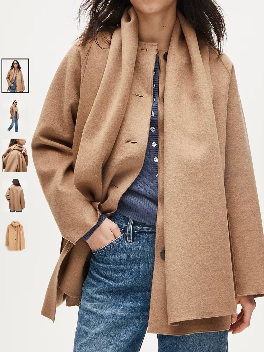 J. Crew scarf coat in drapey wool blend
